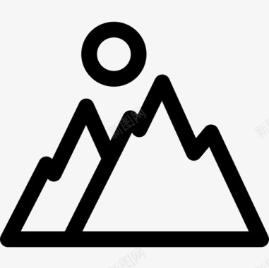 山脉露营114直线图标图标