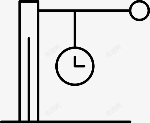 时钟发车车站图标svg_新图网 https://ixintu.com 交通 发车 时钟 时间 火车 车站