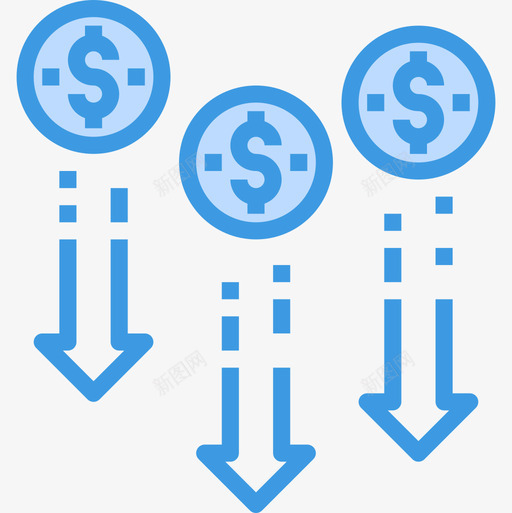 向下投资32蓝色图标svg_新图网 https://ixintu.com 向下 投资32 蓝色