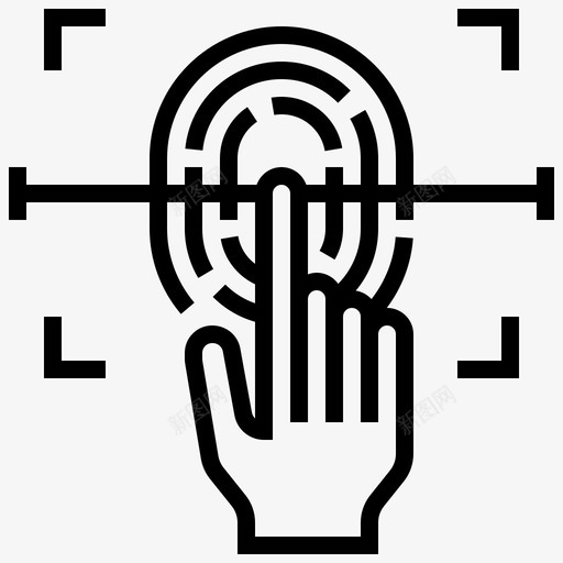 指纹保护扫描图标svg_新图网 https://ixintu.com 保护 信息 安全 扫描 指纹 机密