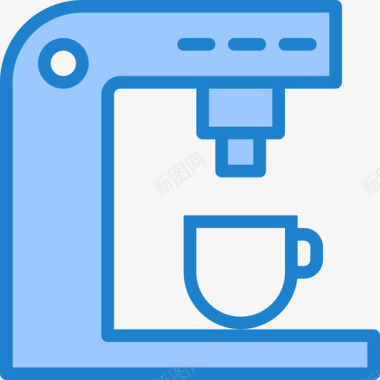 咖啡机家具和家用26蓝色图标图标