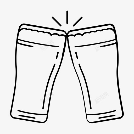 干杯啤酒庆祝图标svg_新图网 https://ixintu.com 叮当声 啤酒 干杯 庆典 庆祝 玻璃杯
