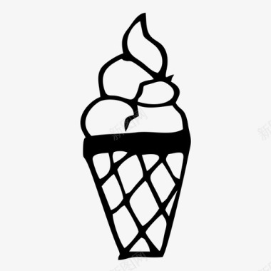 冰淇淋蛋卷冷冻甜味图标图标