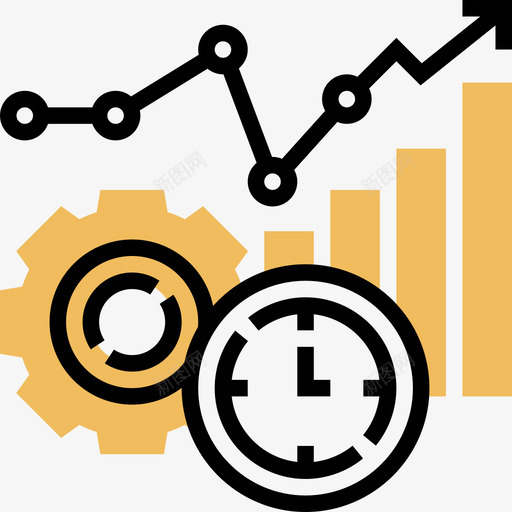 统计时间管理51黄影图标svg_新图网 https://ixintu.com 时间管理 统计 黄影