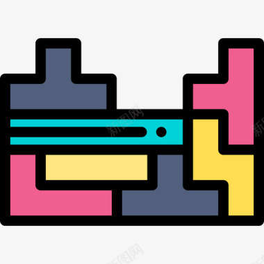俄罗斯方块游戏56线性颜色图标图标