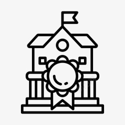 大学房子学校徽章房子图标高清图片