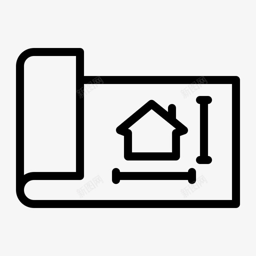 蓝图概念建筑房屋图标svg_新图网 https://ixintu.com 公寓 建筑 房屋 概念 概要 物业 蓝图