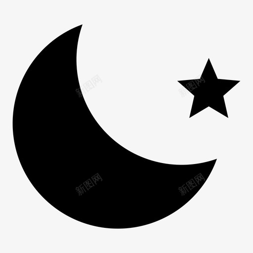 新月天文月亮图标svg_新图网 https://ixintu.com 夜晚 天文 新月 月亮 睡眠