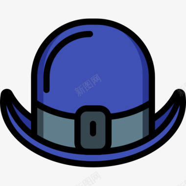 圆顶礼帽帽子5线性颜色图标图标