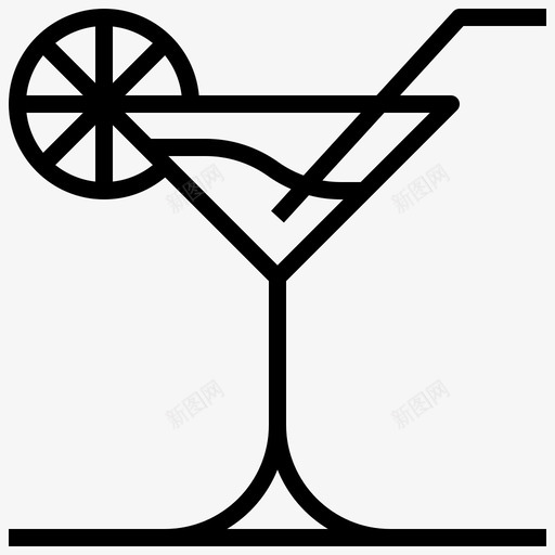 马提尼鸡尾酒饮料图标svg_新图网 https://ixintu.com 度假 旅行 玻璃杯 食物 饮料 马提尼 鸡尾酒