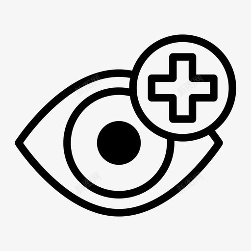 眼睛添加放大医疗图标svg_新图网 https://ixintu.com 医疗 护理 放大 添加 眼睛 视力 视野 验光
