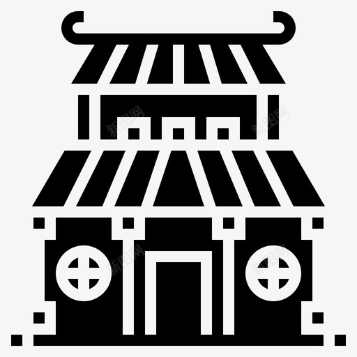 神龛建筑中国图标svg_新图网 https://ixintu.com 中国 中国文字 建筑 神龛