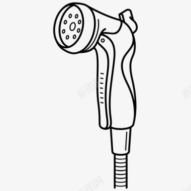 高压水花园软管喷嘴图标图标