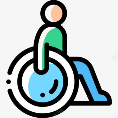 残疾人残疾人救助色彩疏漏图标图标