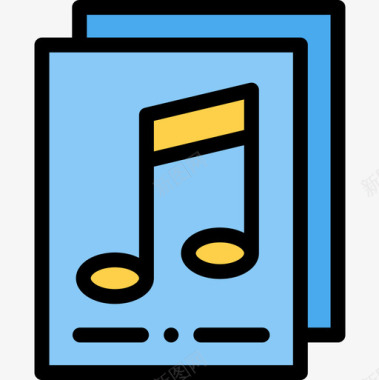 音乐文件音频和视频5线性颜色图标图标