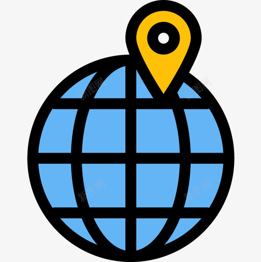 全球地图位置2线性颜色图标svg_新图网 https://ixintu.com 全球 地图位置2 线性颜色