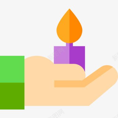 蜡烛葬礼7号扁平图标图标