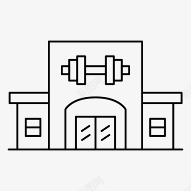 健身房建筑健身图标图标