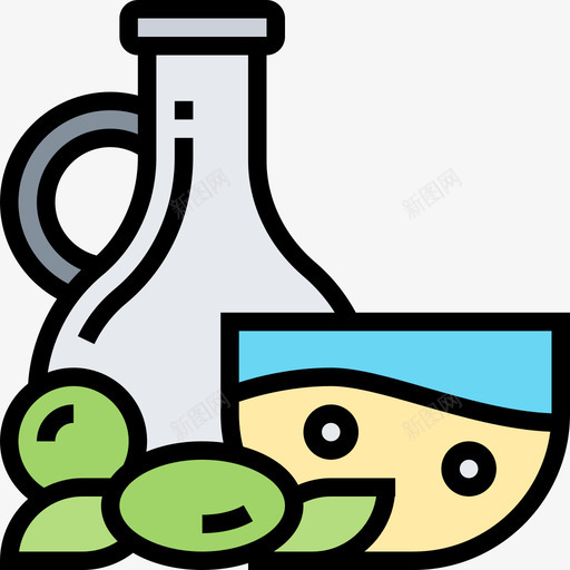 橄榄油健康食品19线性颜色图标svg_新图网 https://ixintu.com 健康食品19 橄榄油 线性颜色