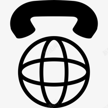 国际长途地球仪电话图标图标