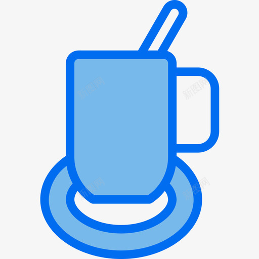咖啡杯办公用品4蓝色图标svg_新图网 https://ixintu.com 办公用品 咖啡杯 蓝色