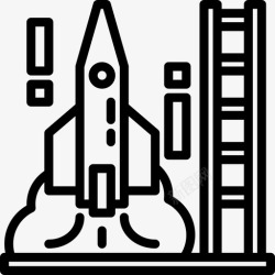 直线发射火箭发射太空和宇宙3直线图标高清图片