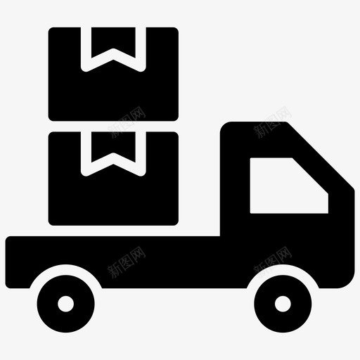送货车送货服务物流图标svg_新图网 https://ixintu.com 图标 字形 服务 物流 货车 运输 送货