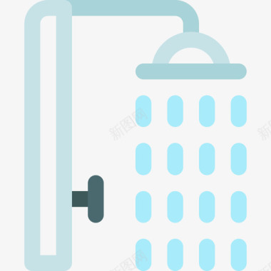 淋浴清洁54线性颜色图标图标