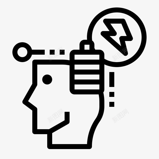 能量电池大脑图标svg_新图网 https://ixintu.com 大脑 头脑 强壮 思考 电池 能量
