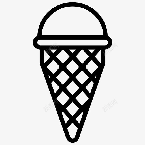 冰淇淋筒甜点冰锥图标svg_新图网 https://ixintu.com 冰淇淋 冰淇淋筒 冰锥 甜点 甜食 食品和饮料线图标