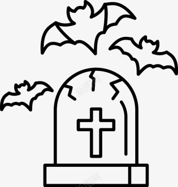 坟墓万圣节吓人图标图标