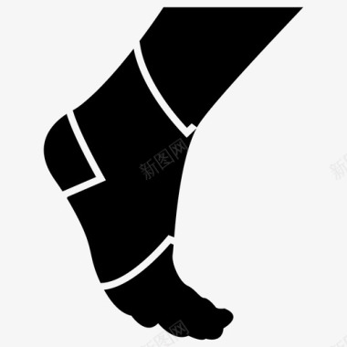 足部绷带足部石膏足部疼痛图标图标