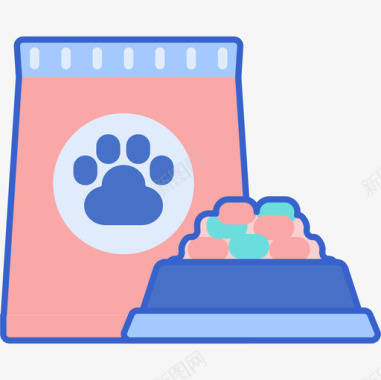 宠物食品兽医35线性颜色图标图标
