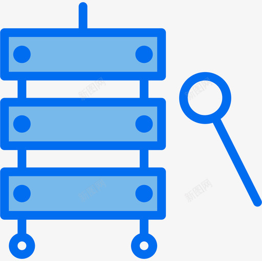 木琴玩具8蓝色图标svg_新图网 https://ixintu.com 木琴 玩具 蓝色