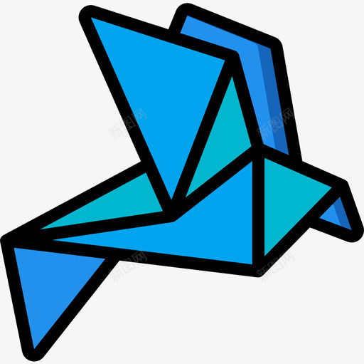 折纸工艺美术5线颜色图标svg_新图网 https://ixintu.com 工艺美术5 折纸 线颜色