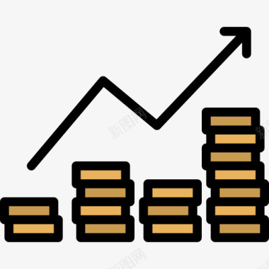 硬币九月投资线性颜色图标图标