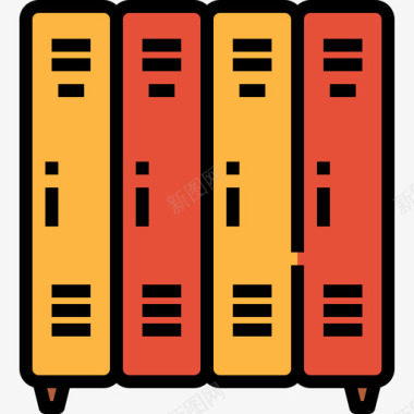 储物柜教育192线性颜色图标图标