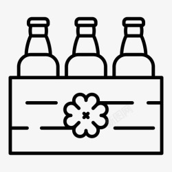 啤酒盒啤酒包啤酒盒三叶草图标高清图片