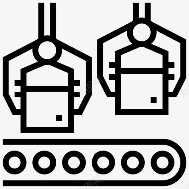 机器人装配线工厂工业图标图标