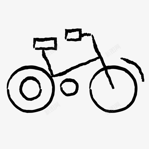 自行车健身手绘图标svg_新图网 https://ixintu.com 健康 健康和健身 健身 手绘 自行车
