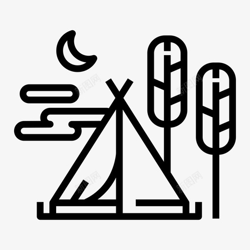 露营探险露营地图标svg_新图网 https://ixintu.com 帐篷 探险 营地 设备 露营