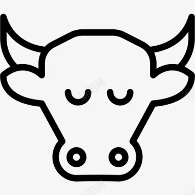 奶牛农业园艺线性图标图标