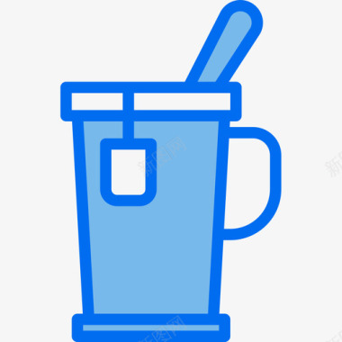 茶商务元素2蓝色图标图标