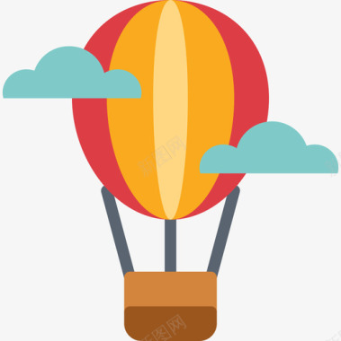 热气球safari9扁平图标图标