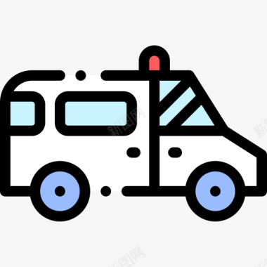 救护车残疾人2直线颜色图标图标