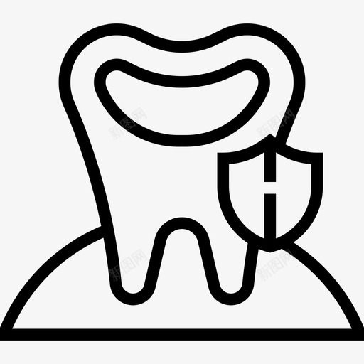 腐烂牙齿23线状图标svg_新图网 https://ixintu.com 牙齿 线状 腐烂