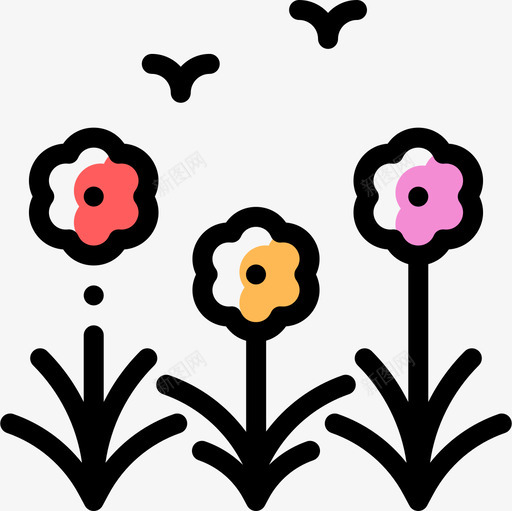 花卉城市公园7色彩疏漏图标svg_新图网 https://ixintu.com 公园 城市 疏漏 色彩 花卉