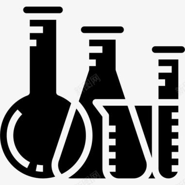 烧瓶科学89固体图标图标