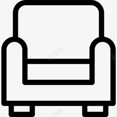 扶手椅家具89直线型图标图标
