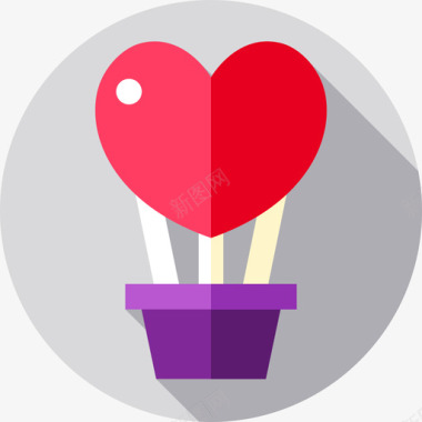 热气球情人节53平的图标图标